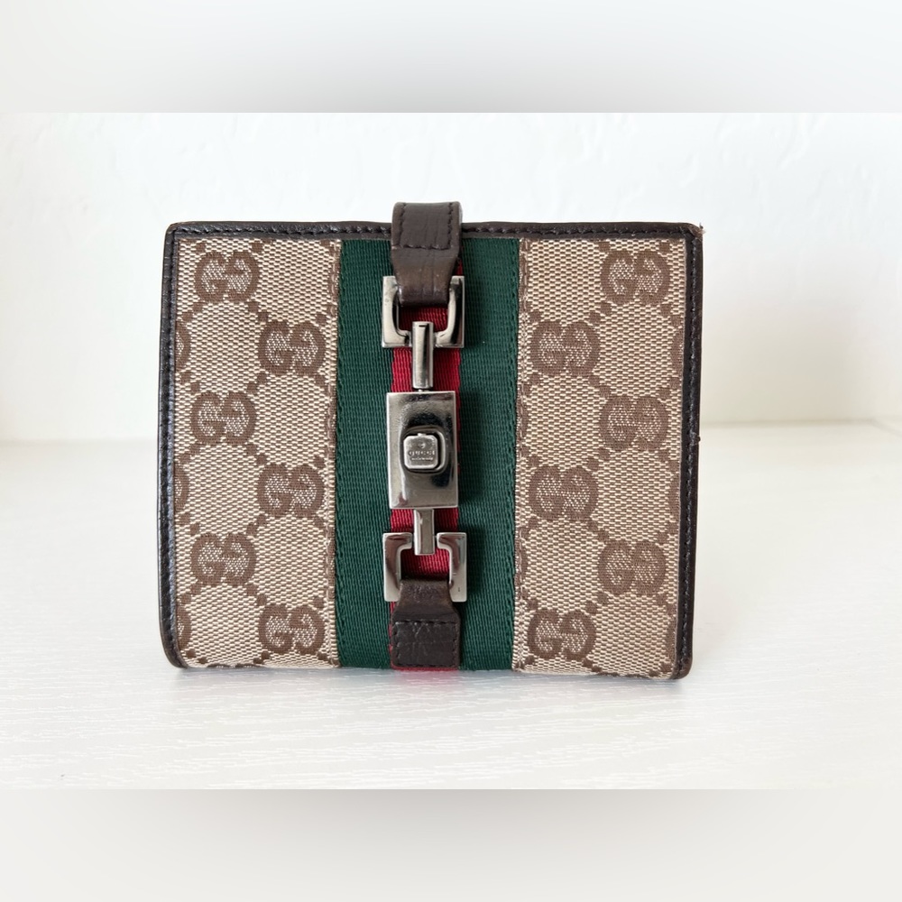 GUCCI Wallet Purse Jackie Sherry Line GG Canvas Authentic